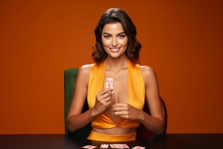 Meja BandarQ live dealer di aplikasi kien toto dengan kartu yang jelas terlihat dan kontrol taruhan